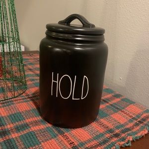 Rae Dunn Large Black Hold Canister